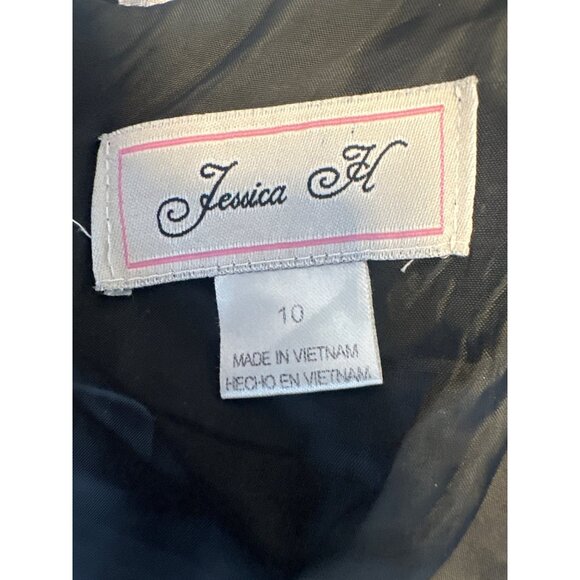 Jessica H Dress Black Pink Floral Sleeveless Empire Waist Fit & Flare Size 10 - Picture 5 of 6